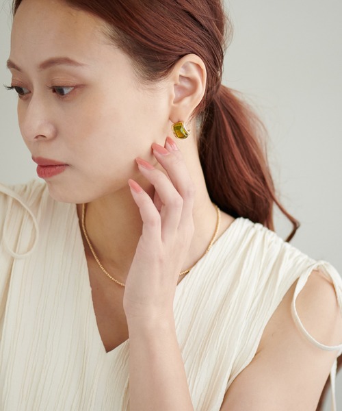 DISCOAT（ディスコート）の「【GOLDY】樹脂カーブピアス（ピアス（両耳用）・レディース・クリア/グリーン・FREE）」の16枚目の写真