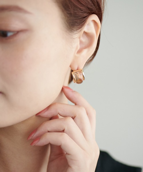 DISCOAT（ディスコート）の「【GOLDY】樹脂カーブピアス（ピアス（両耳用）・レディース・クリア/グリーン・FREE）」の9枚目の写真