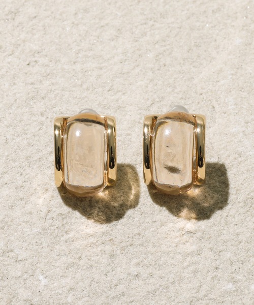 DISCOAT（ディスコート）の「【GOLDY】樹脂カーブピアス（ピアス（両耳用）・レディース・クリア/グリーン・FREE）」の5枚目の写真