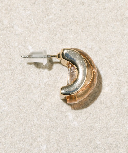 DISCOAT（ディスコート）の「【GOLDY】樹脂カーブピアス（ピアス（両耳用）・レディース・クリア/グリーン・FREE）」の4枚目の写真