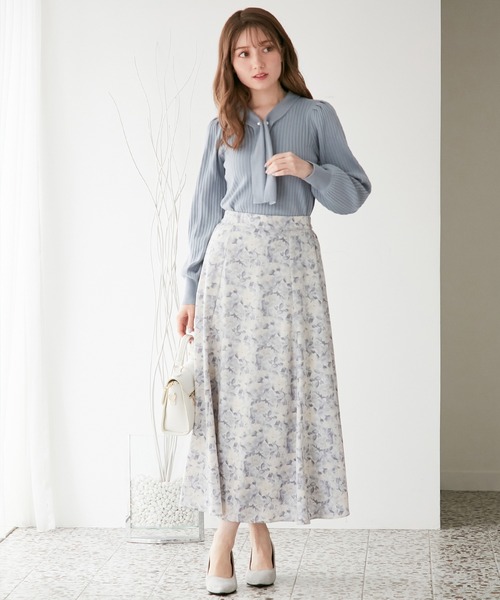 alotta（アロッタ）の「カシミヤタッチボウタイリブニット（ニット/セーター・レディース・モカ/ネイビー/ライトブルー/ベビーピンク・3L/LL/L/M）」の13枚目の写真