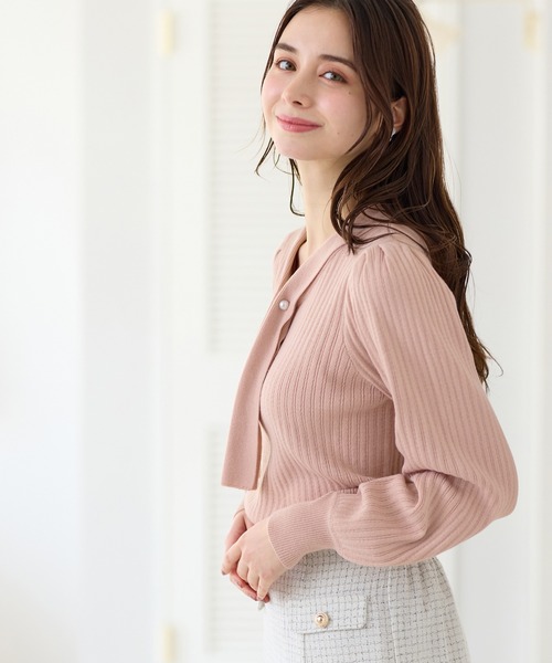 alotta（アロッタ）の「カシミヤタッチボウタイリブニット（ニット/セーター・レディース・モカ/ネイビー/ライトブルー/ベビーピンク・3L/LL/L/M）」の19枚目の写真