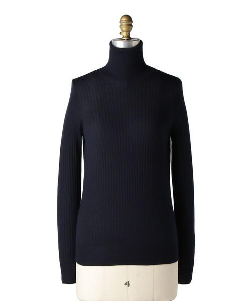Drawer（ドゥロワー）の「DRAWER カシミヤシルク 18G リブタートル§（ニット/セーター・レディース・ベージュ/ネイビー/ブラック/グレー・1/2）」の4枚目の写真