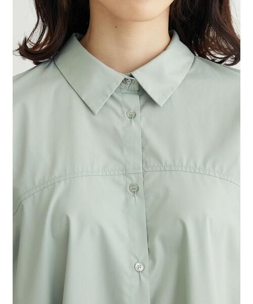 Green　Parks（グリーンパークス）の「・furry　rate　変形キリカエシャツチュニック（チュニック・レディース・オフホワイト/ブラック/グレー・FREE）」の11枚目の写真