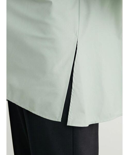 Green　Parks（グリーンパークス）の「・furry　rate　変形キリカエシャツチュニック（チュニック・レディース・オフホワイト/ブラック/グレー・FREE）」の14枚目の写真