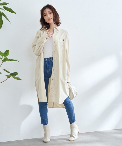 Lee(リー)の「Lee/リー【コーデュロイ】ロコワンピース(シャツワンピース・レディース・オリーブ/アイボリー・SMALL/MEDIUM)」の16枚目の写真