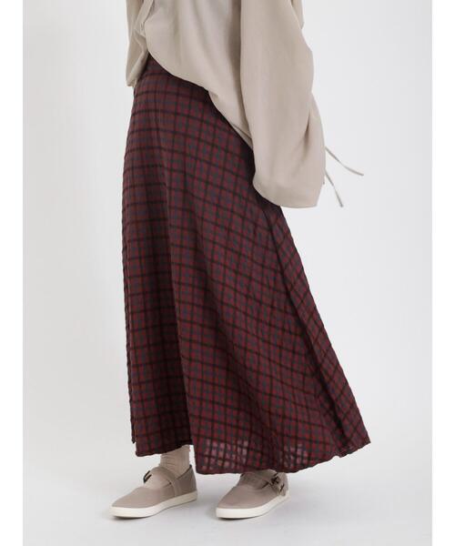 Samansa Mos2(サマンサ モスモス)の「柄アソートスカート(スカート・レディース・グレー/ブラック/カーキ/ボルドー・F)」の4枚目の写真