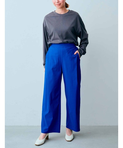 IEDIT(イディット)の「IEDIT 汗じみ軽減加工素材のゆるシルエットデザイントップス(Tシャツ/カットソー・レディース・グリーン/ブルー/グレー・X-LARGE/LARGE/MEDIUM/XX-LARGE/SMALL)」の4枚目の写真