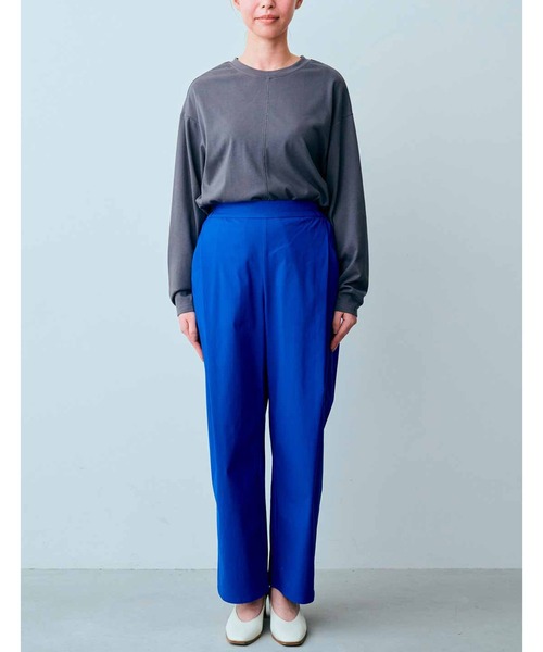 IEDIT(イディット)の「IEDIT 汗じみ軽減加工素材のゆるシルエットデザイントップス(Tシャツ/カットソー・レディース・グリーン/ブルー/グレー・X-LARGE/LARGE/MEDIUM/XX-LARGE/SMALL)」の5枚目の写真