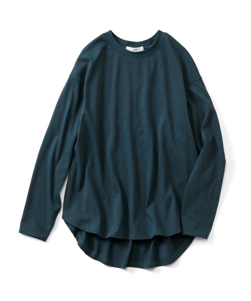 IEDIT(イディット)の「IEDIT 汗じみ軽減加工素材のゆるシルエットデザイントップス(Tシャツ/カットソー・レディース・グリーン/ブルー/グレー・X-LARGE/LARGE/MEDIUM/XX-LARGE/SMALL)」の8枚目の写真
