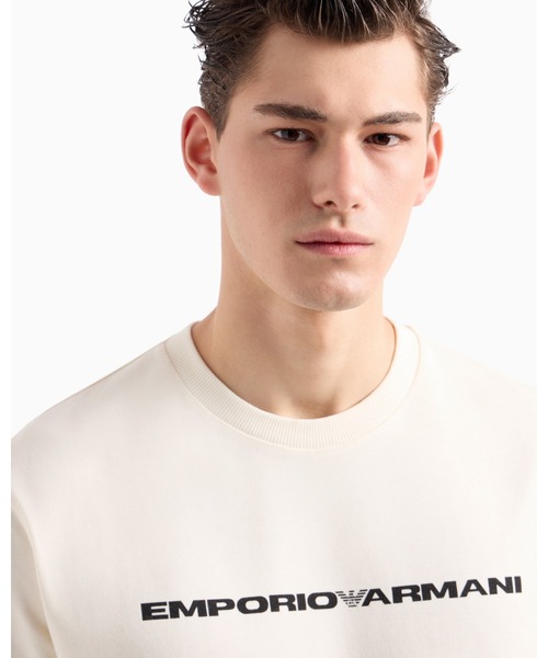 EMPORIO ARMANI(エンポリオアルマーニ)の「【エンポリオ アルマーニ】ASV Capsule Tシャツ アメリカンオーガニックジャージー製(Tシャツ/カットソー・メンズ・アイボリー/ネイビー×ホワイト・LARGE/MEDIUM/SMALL)」の4枚目の写真