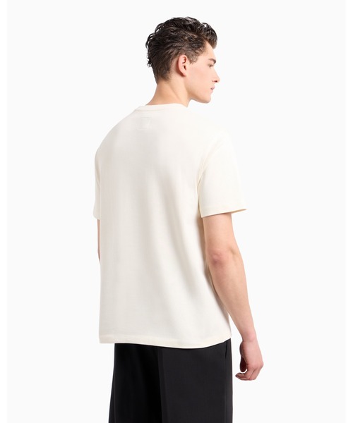 EMPORIO ARMANI(エンポリオアルマーニ)の「【エンポリオ アルマーニ】ASV Capsule Tシャツ アメリカンオーガニックジャージー製(Tシャツ/カットソー・メンズ・アイボリー/ネイビー×ホワイト・LARGE/MEDIUM/SMALL)」の5枚目の写真