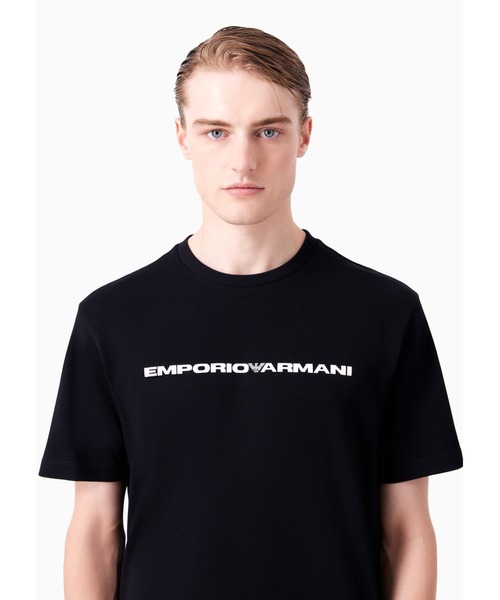 EMPORIO ARMANI(エンポリオアルマーニ)の「【エンポリオ アルマーニ】ASV Capsule Tシャツ アメリカンオーガニックジャージー製(Tシャツ/カットソー・メンズ・アイボリー/ネイビー×ホワイト・LARGE/MEDIUM/SMALL)」の8枚目の写真