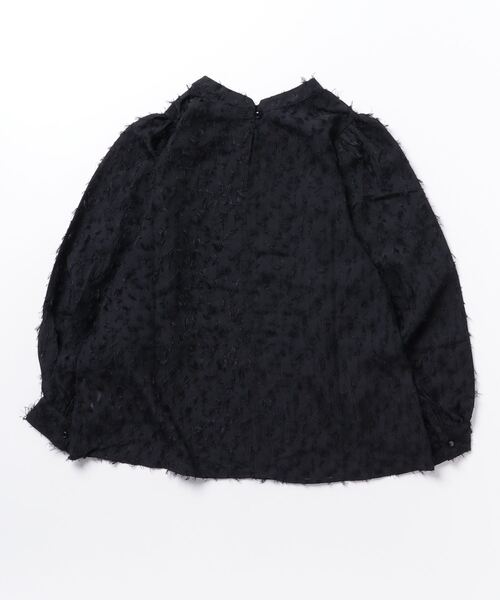 Per sist ence(パーシエンス)の「フリンジジャガードボリューム7分袖ブラウス(シャツ/ブラウス・レディース・ブラック/グレー/アイボリー・FREE)」の4枚目の写真