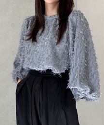 Per sist ence（パーシエンス）の「フリンジジャガードボリューム7分袖ブラウス（シャツ/ブラウス）」