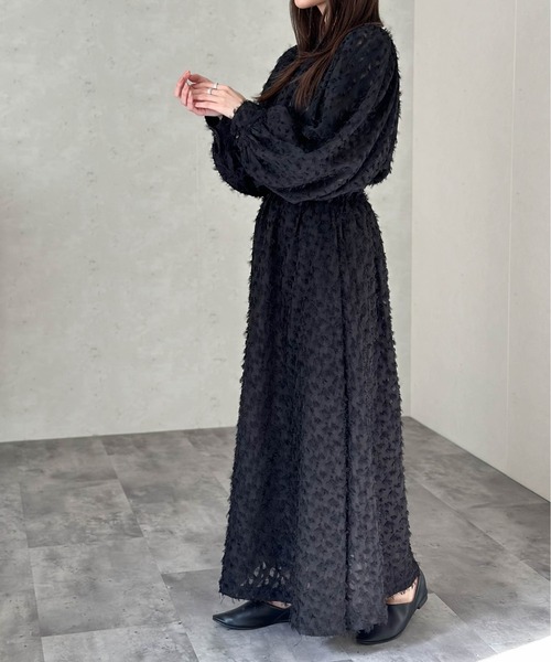 Per sist ence(パーシエンス)の「フリンジジャガードボリューム7分袖ブラウス(シャツ/ブラウス・レディース・ブラック/グレー/アイボリー・FREE)」の15枚目の写真