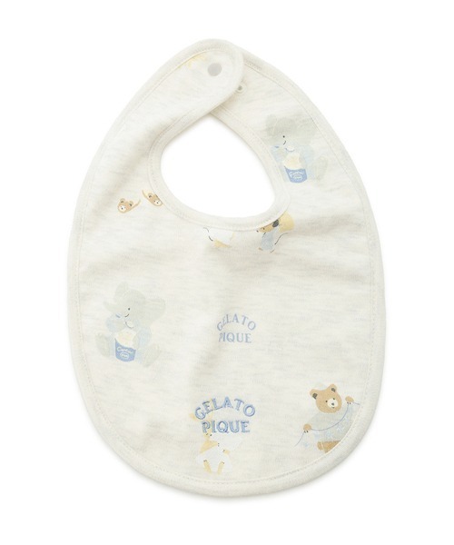 gelato pique（ジェラートピケ）の「【BABY】パジャマパーティー柄スタイ（スタイ/よだれかけ・キッズ・グレー/ピンク・FREE）」の2枚目の写真