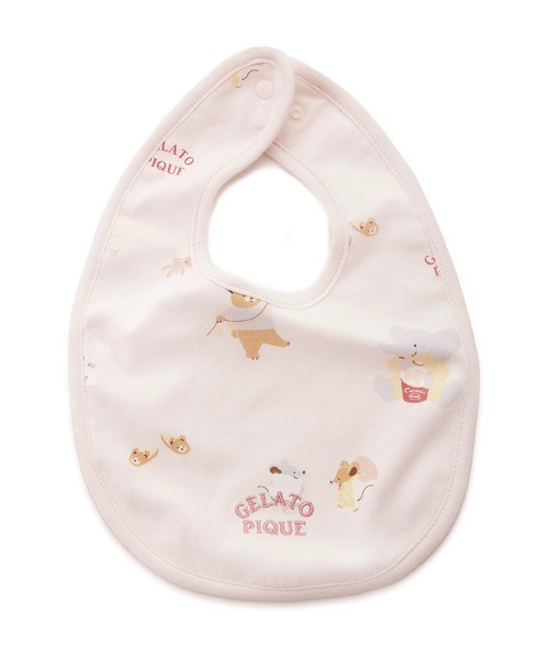 gelato pique（ジェラートピケ）の「【BABY】パジャマパーティー柄スタイ（スタイ/よだれかけ・キッズ・グレー/ピンク・FREE）」の4枚目の写真