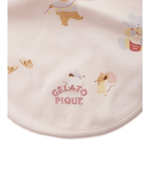 gelato pique（ジェラートピケ）の「【BABY】パジャマパーティー柄スタイ（スタイ/よだれかけ・キッズ・グレー/ピンク・FREE）」の7枚目の写真