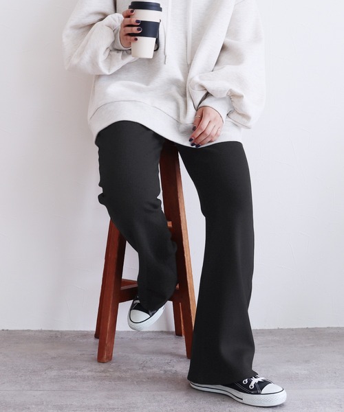 reca(レカ)の「裏起毛ボンディングフレアパンツ(その他パンツ・レディース・オリーブ/ブラック/チャコールグレー・FREE)」の6枚目の写真