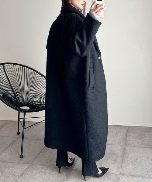 andme（アンドミー）の「ニットシャギーロングチェスターコート（チェスターコート・レディース・チャコールグレー/ブラック/ブラウン・M/L）」の19枚目の写真