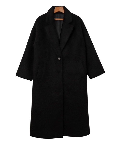 andme（アンドミー）の「ニットシャギーロングチェスターコート（チェスターコート・レディース・チャコールグレー/ブラック/ブラウン・M/L）」の12枚目の写真