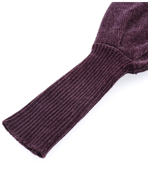 LATINA（ラティーナ）の「ロングカフスモールニットトップス（ニット/セーター・レディース・ワイン/パープル/ブラック・FREE）」の14枚目の写真