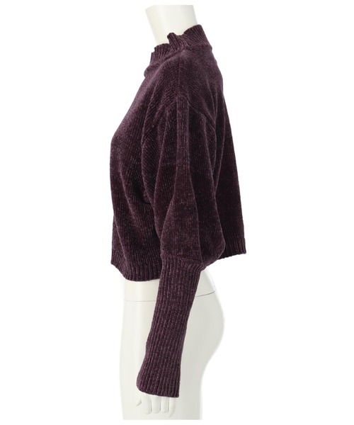 LATINA（ラティーナ）の「ロングカフスモールニットトップス（ニット/セーター・レディース・ワイン/パープル/ブラック・FREE）」の11枚目の写真