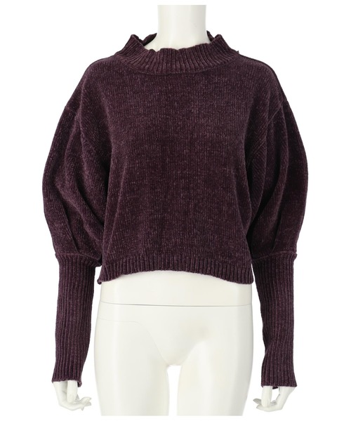 LATINA（ラティーナ）の「ロングカフスモールニットトップス（ニット/セーター・レディース・ワイン/パープル/ブラック・FREE）」の10枚目の写真