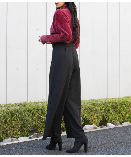 LATINA（ラティーナ）の「ロングカフスモールニットトップス（ニット/セーター・レディース・ワイン/パープル/ブラック・FREE）」の17枚目の写真