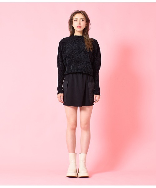 LATINA（ラティーナ）の「ロングカフスモールニットトップス（ニット/セーター・レディース・ワイン/パープル/ブラック・FREE）」の21枚目の写真