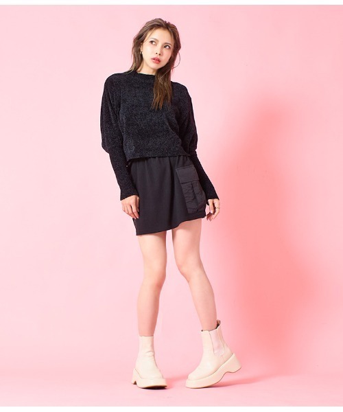 LATINA（ラティーナ）の「ロングカフスモールニットトップス（ニット/セーター・レディース・ワイン/パープル/ブラック・FREE）」の22枚目の写真