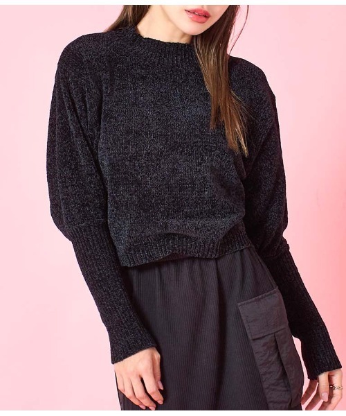 LATINA（ラティーナ）の「ロングカフスモールニットトップス（ニット/セーター・レディース・ワイン/パープル/ブラック・FREE）」の18枚目の写真