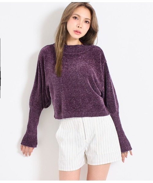 LATINA（ラティーナ）の「ロングカフスモールニットトップス（ニット/セーター・レディース・ワイン/パープル/ブラック・FREE）」の20枚目の写真