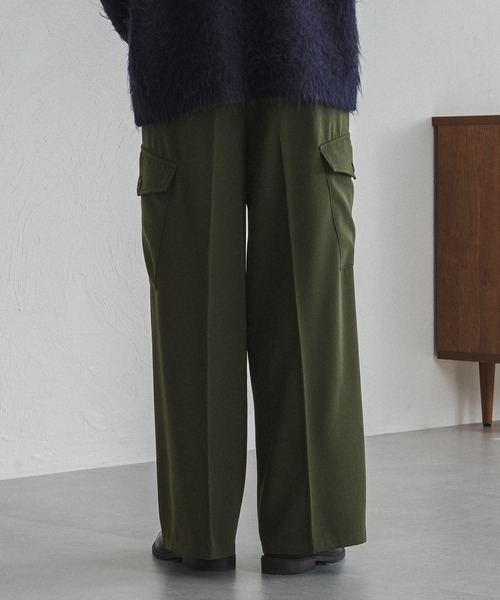 selle glant（セレグランテ）の「WIDE STRAIGHT MILITARY SLACKS/ワイドストレートミリタリースラックス（スラックス・メンズ・ブラック/カーキ・SMALL/MEDIUM/LARGE）」の21枚目の写真