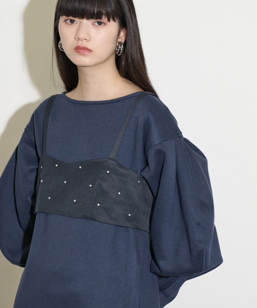 THE YOn（ザヨン）の「ドットスタッズビスチェ（その他トップス・レディース・オリーブ/チャコールグレー/ネイビー・FREE）」の3枚目の写真