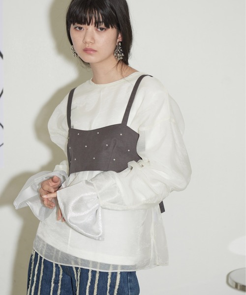 THE YOn（ザヨン）の「ドットスタッズビスチェ（その他トップス・レディース・オリーブ/チャコールグレー/ネイビー・FREE）」の2枚目の写真