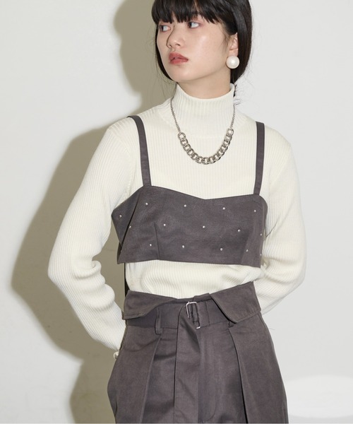 THE YOn（ザヨン）の「ドットスタッズビスチェ（その他トップス・レディース・オリーブ/チャコールグレー/ネイビー・FREE）」の4枚目の写真