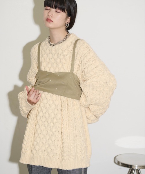 THE YOn（ザヨン）の「ドットスタッズビスチェ（その他トップス・レディース・オリーブ/チャコールグレー/ネイビー・FREE）」の5枚目の写真