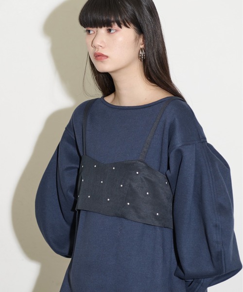THE YOn（ザヨン）の「ドットスタッズビスチェ（その他トップス・レディース・オリーブ/チャコールグレー/ネイビー・FREE）」の7枚目の写真