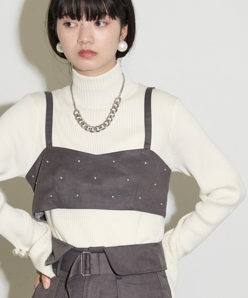 THE YOn（ザヨン）の「ドットスタッズビスチェ（その他トップス・レディース・オリーブ/チャコールグレー/ネイビー・FREE）」の21枚目の写真