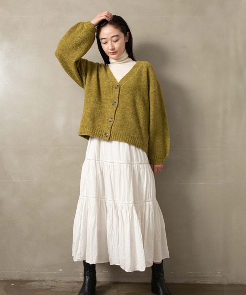 LIENCOEUR（リアンクール）の「ボリュームスリーブカーデ（カーディガン/ボレロ・レディース・オフホワイト/ベージュ/グリーン・FREE）」の8枚目の写真