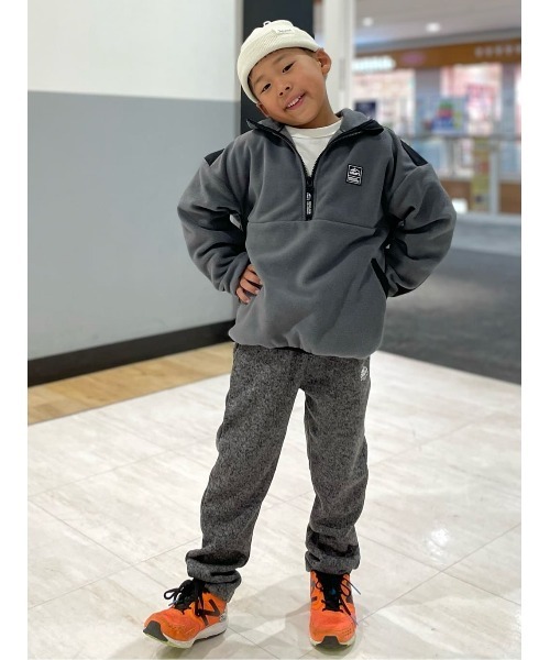 新品　CAMP7 ニットフリースパンツ　キッズ　裏起毛　ロングパンツ　黒　160