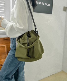 ドローストリングミリタリーミニショルダーバッグ