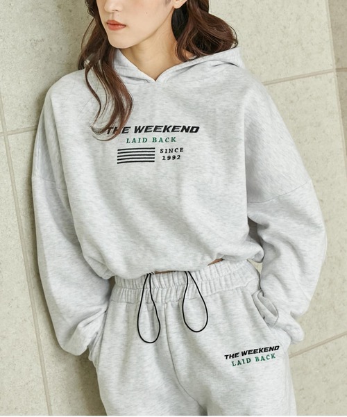 セール】クロップド丈ドロスト裏起毛スウェットパーカー【親子お揃