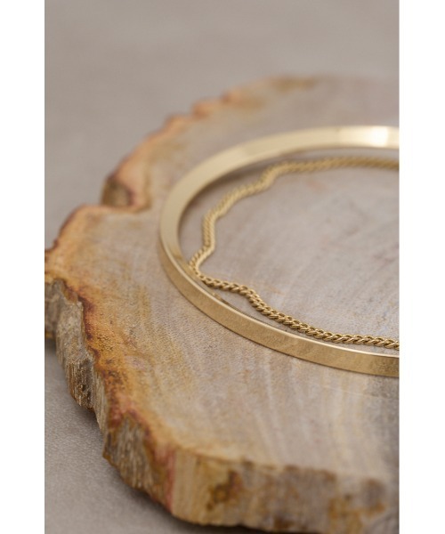 AZUL by moussy(アズールバイマウジー)の「チェーンコンビネーションナローバングル(バングル/リストバンド・レディース・シルバー/ゴールド系その他・FREE)」の4枚目の写真