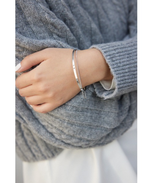 AZUL by moussy(アズールバイマウジー)の「チェーンコンビネーションナローバングル(バングル/リストバンド・レディース・シルバー/ゴールド系その他・FREE)」の11枚目の写真