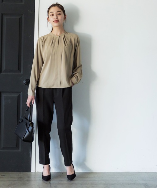 coca(coca)(コカ)の「セットアップ対応タックテーパードパンツ(スラックス・レディース・ブラック/ライトベージュ・L/M)」の3枚目の写真