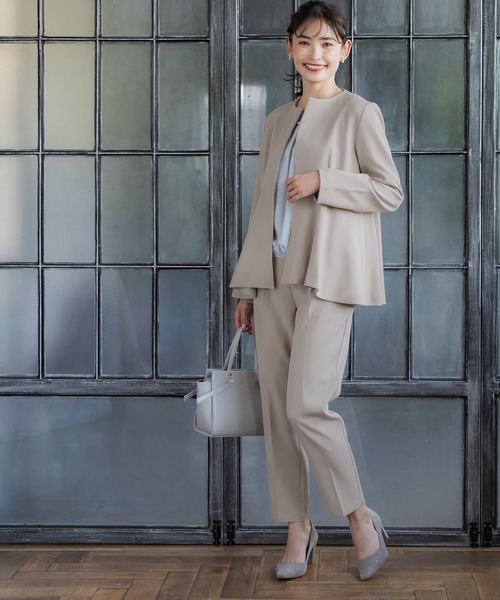 coca(coca)(コカ)の「セットアップ対応タックテーパードパンツ(スラックス・レディース・ブラック/ライトベージュ・L/M)」の8枚目の写真
