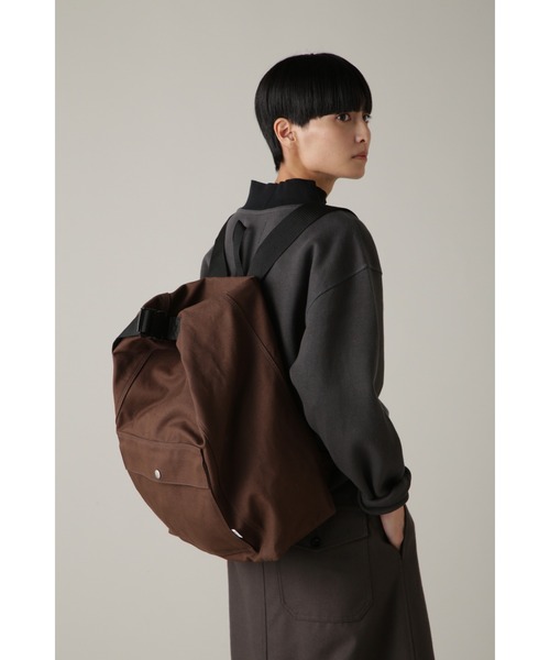 MHL.(エムエイチエル)の「SOFT COTTON CANVAS(バックパック/リュック・レディース・ブラック/ブラウン・FREE)」の3枚目の写真